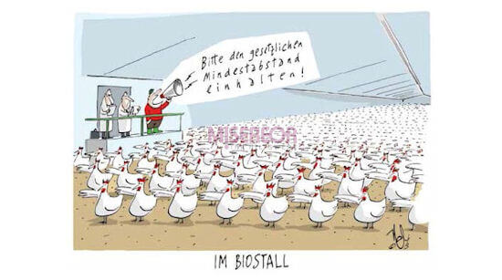 Karikatur Hühnerstall