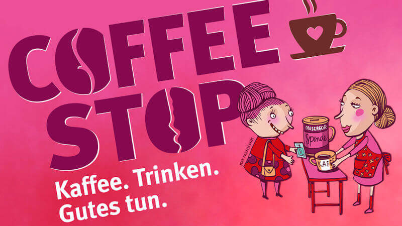 Kaffee gegen eine Spende ausschenken - das ist der Misereor Coffee Stop