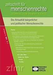 Zeitschrift für Menschenrechte 2/2021: Die Aktualität bürgerlicher und politischer Menschenrechte