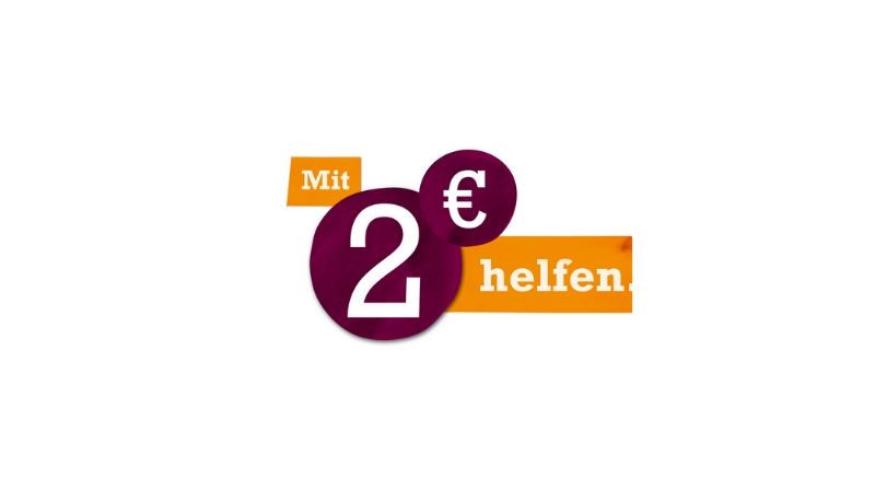 Logo: 2 Euro helfen 