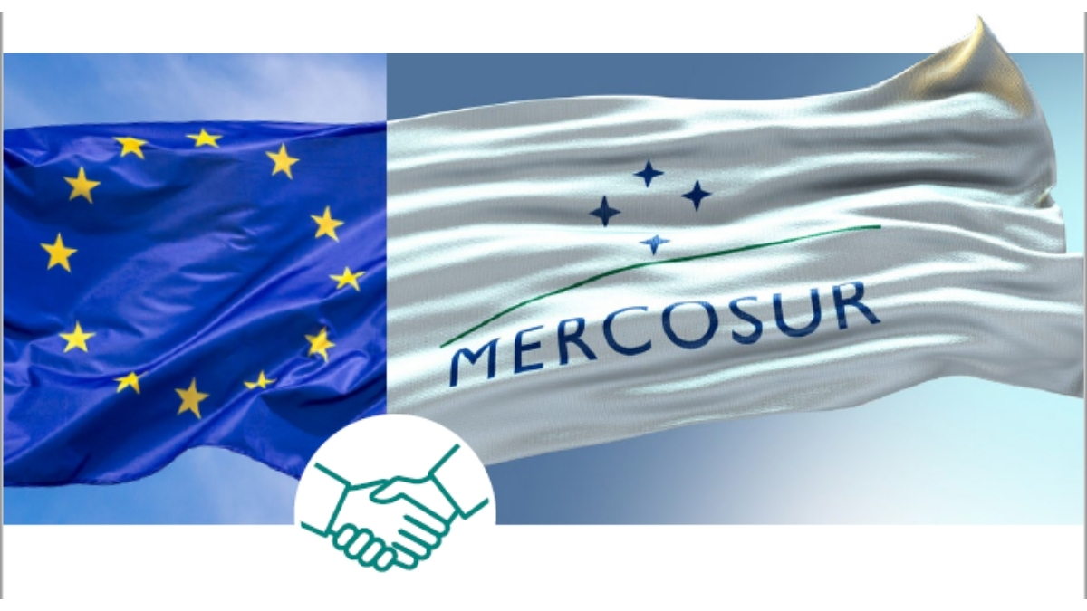 Europa- und Mercusur-Flagge